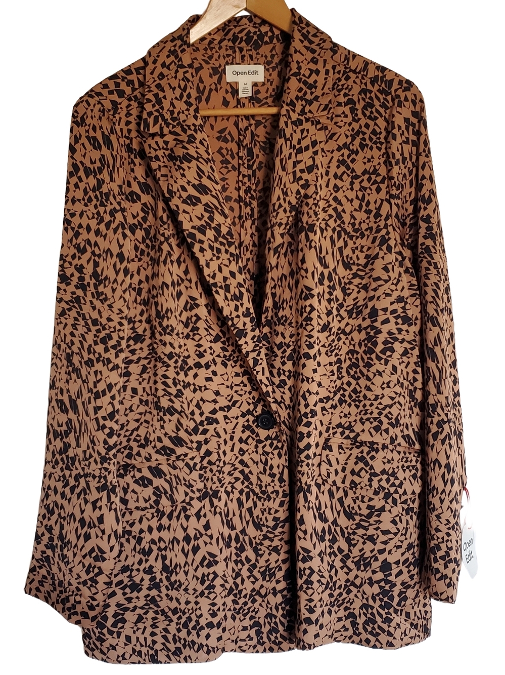 Open Edit Black Tan Fractured Glass Blazer Nordstrom